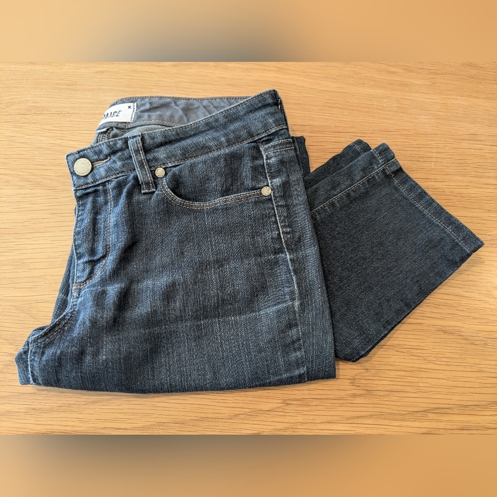 Paige Twilight Skyline Skinny Dark Wash Jeans in Size 28